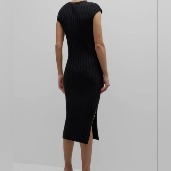 #098 Sz XS Maxi Dress - Freshman1996  Black Ribbed Knit - Picture 4 of 14